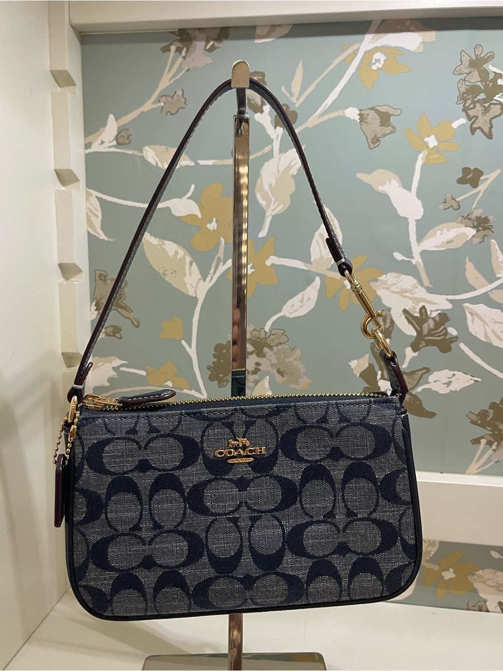 NWT Coach Nolita 19 Signature Blue Denim Jacquard Shoulder Bag Size-Small